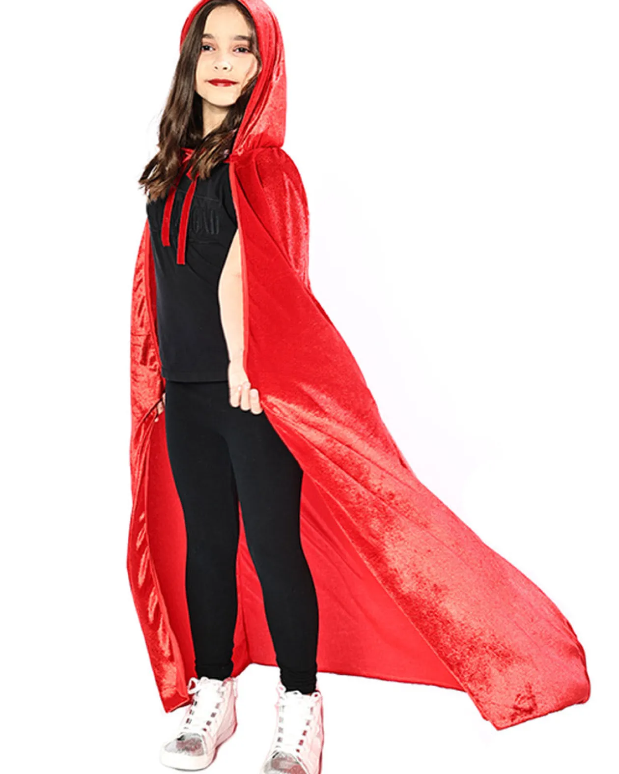 * Red Panne Velvet Deluxe Kids Cape Sale