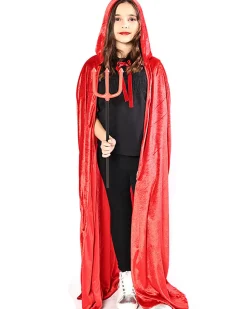 * Red Panne Velvet Deluxe Kids Cape Sale