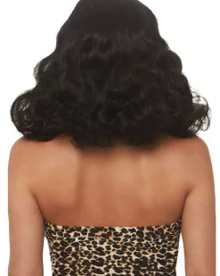 Leg Avenue Retro Bangs Short Curly Black Wig Sale