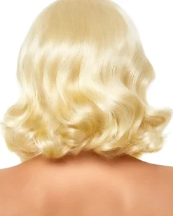 Leg Avenue Retro Bangs Short Curly Blonde Wig Clearance