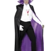 Smiffys Reversible Purple And Black Count Cape Hot