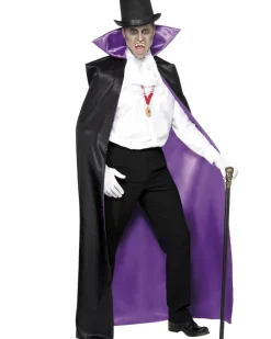 Smiffys Reversible Purple And Black Count Cape Hot