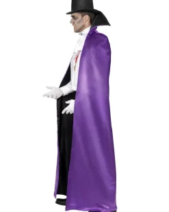 Smiffys Reversible Purple And Black Count Cape Hot