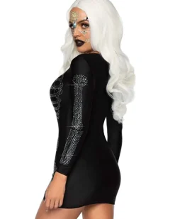 Leg Avenue Rhinestone Black Skeleton Womens Costume Online