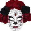 Tomfoolery Rosa Day Of The Dead Half Mask Cheap