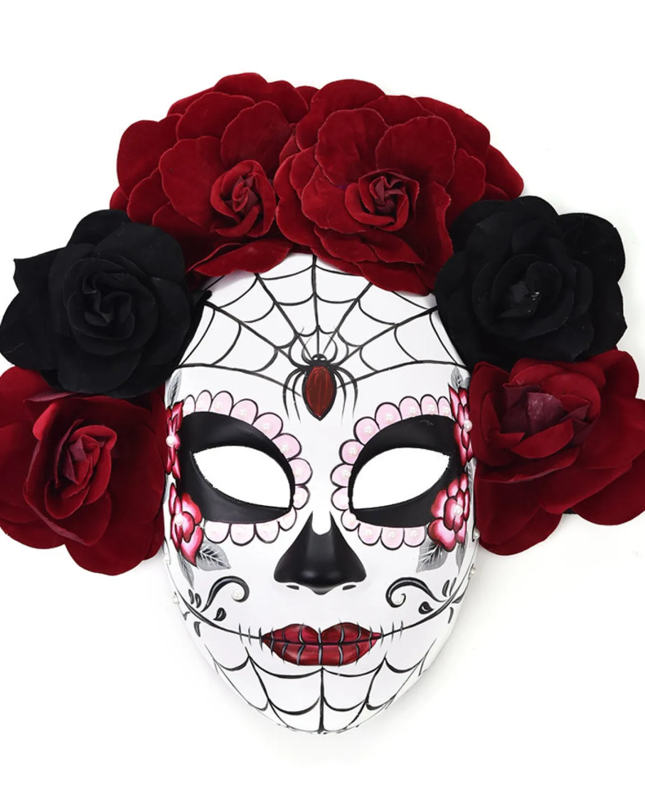 Tomfoolery Rosa Day Of The Dead Half Mask Cheap