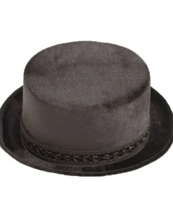 Tomfoolery Round Black Velvet Top Hat Flash Sale