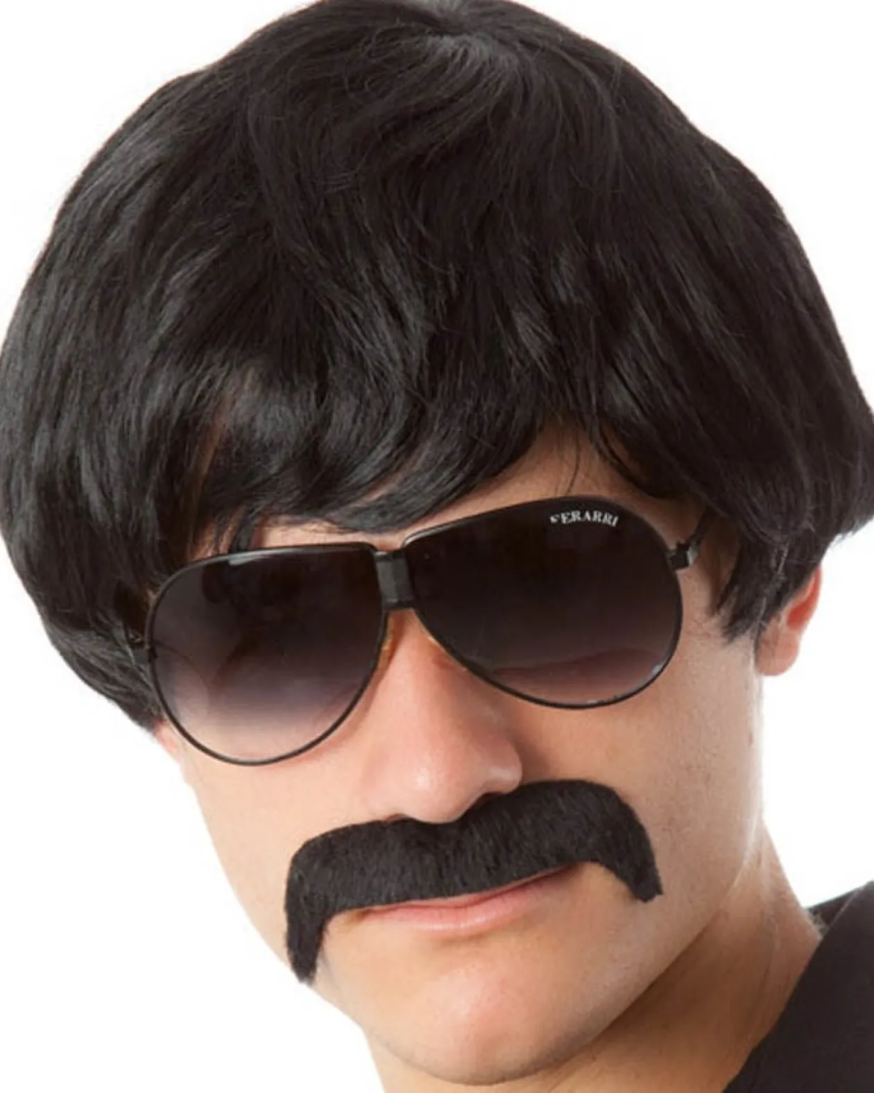 Allaura Wigs and Hair 70S Detective Black Wig And Moustache Set Cheap