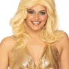 * 1970S Disco Flick Deluxe Blonde Feathered Long Wig Best Sale