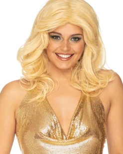* 1970S Disco Flick Deluxe Blonde Feathered Long Wig Best Sale