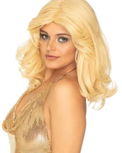 * 1970S Disco Flick Deluxe Blonde Feathered Long Wig Best Sale