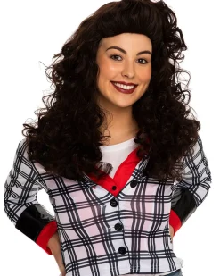 * 90S Elaine Long Curly Deluxe Brown Wig Best