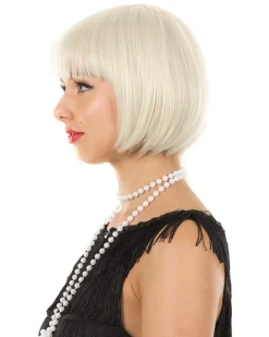 * 1920S Flapper Deluxe Platinum Blonde Bob Wig Clearance