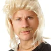Allaura Wigs and Hair 80S Mullet Blonde Wig And Moustache Clearance