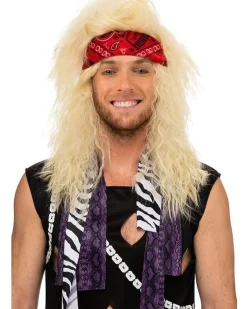* 80S Rocker Big Hair Deluxe Blonde Wig New