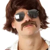 Allaura Wigs and Hair 70S Shag Mens Brown Wig And Moustache Fashion