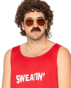 * 70S Stud Deluxe Perm Wig And Moustache Shop