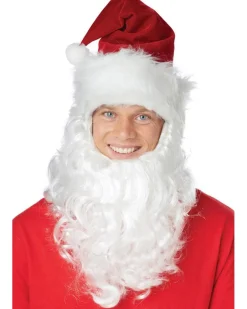 California Costumes Santa Claus Hat With Attached White Beard Sale