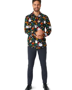 Opposuits Santa Elves Black Mens Suitmeister Shirt Cheap