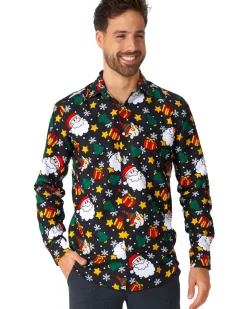 Opposuits Santa Elves Black Mens Suitmeister Shirt Cheap