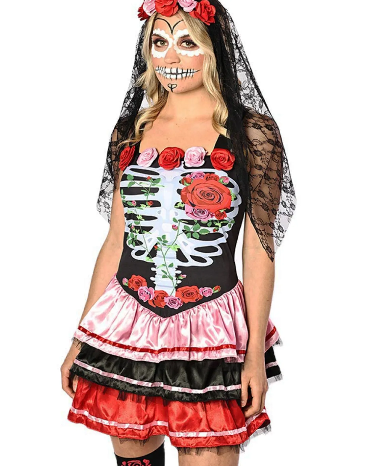 * Senorita Rosa Day Of The Dead Deluxe Plus Size Womens Costume Store