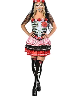 * Senorita Rosa Day Of The Dead Deluxe Womens Costume Sale