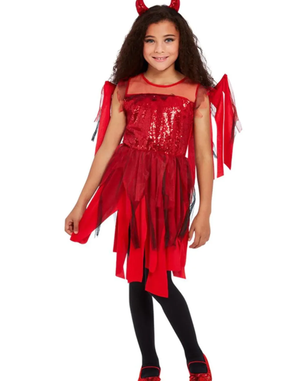 Smiffys Sequin Devil Girls Costume Discount