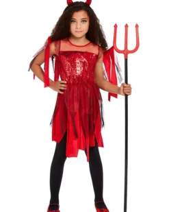 Smiffys Sequin Devil Girls Costume Discount