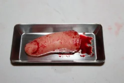 ForensicFX Studios Severed Finger Prop On Medical Metal Tray Shop