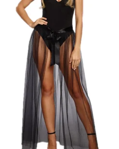 Dreamgirl International Sheer Tie Front Skirt Flash Sale