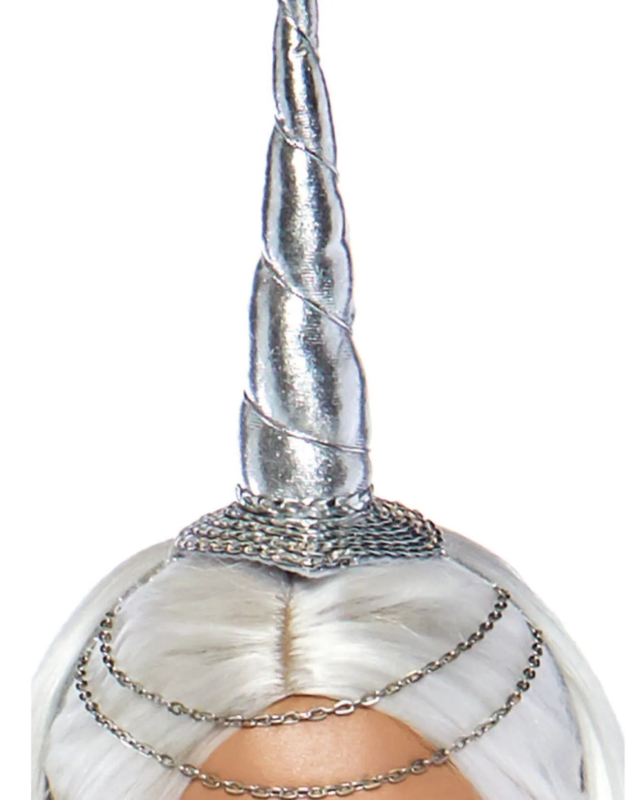 Leg Avenue Silver Celestial Unicorn Headband With Chain And Braided Mane Online