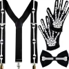 Sweidas Skelebones Suspenders Gloves And Bowtie Set Shop