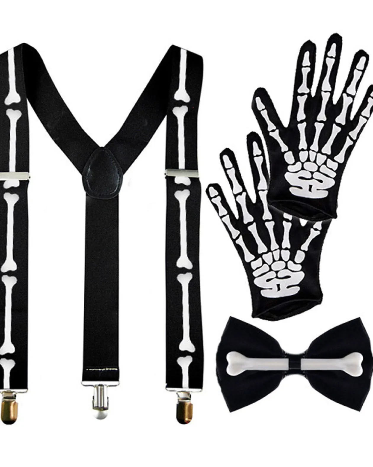 Sweidas Skelebones Suspenders Gloves And Bowtie Set Shop