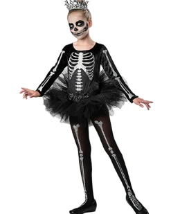 In Character Skeleton Ballerina Girls Costume Cheap