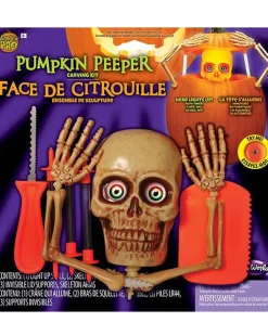 Fun World Skeleton Pumpkin Peeper Light Up Carving Kit Best