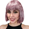 Sweidas Sparkle Nation Pink Tinsel Wig Cheap