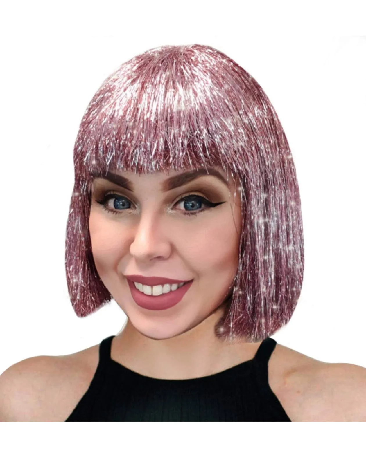 Sweidas Sparkle Nation Pink Tinsel Wig Cheap