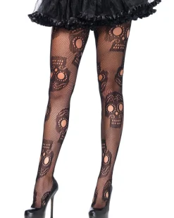 Leg Avenue Sugar Skull Net Pantyhose Discount