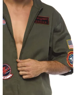 Leg Avenue Top Gun Board Short Flight Suit Mens Costume Discount