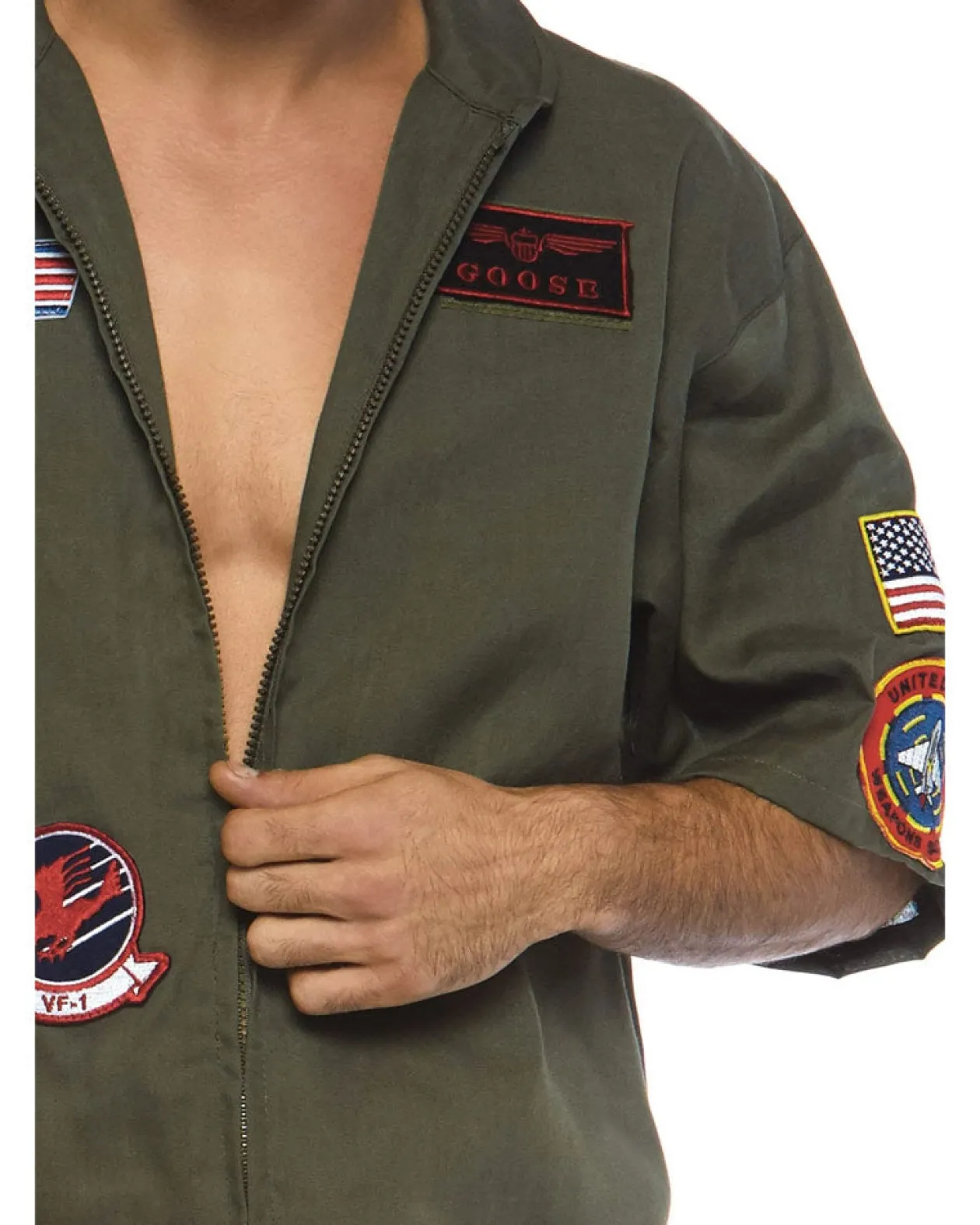 Leg Avenue Top Gun Board Short Flight Suit Mens Costume Discount