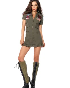 Leg Avenue Top Gun Flight Dress Deluxe Womens Costume Best
