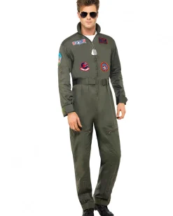 Smiffys Top Gun Jumpsuit Deluxe Mens Costume Best Sale