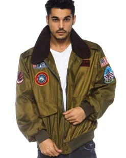 Leg Avenue Top Gun Khaki Mens Deluxe Bomber Jacket Sale