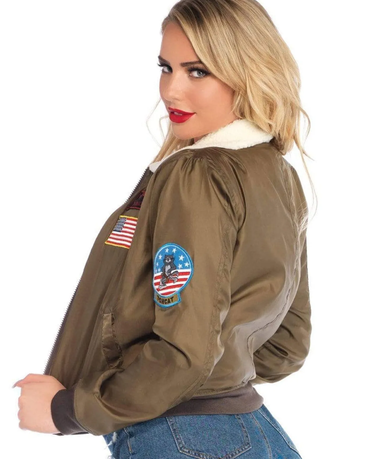 Leg Avenue Top Gun Sexy Womens Deluxe Bomber Jacket Outlet