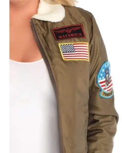 Leg Avenue Top Gun Sexy Womens Deluxe Bomber Jacket Outlet
