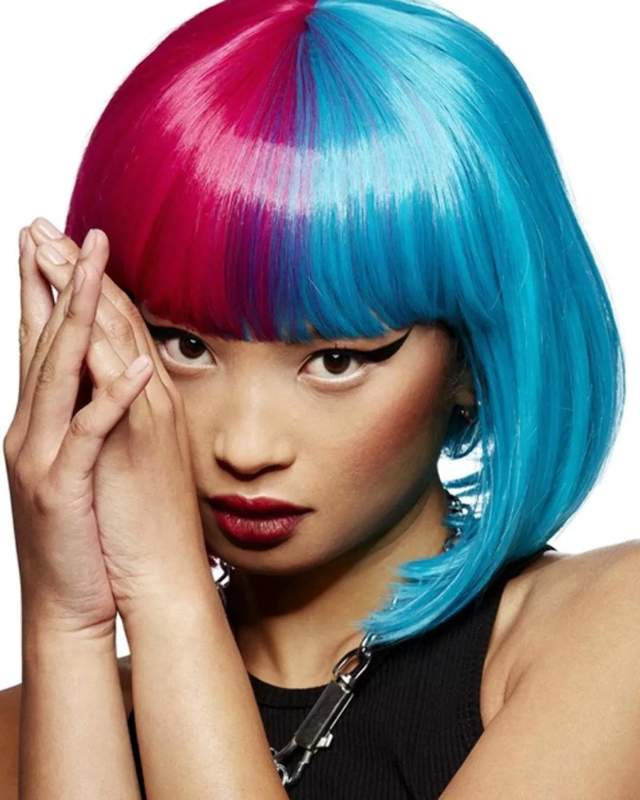 Smiffys Valentine Pink And Blue Wig Cheap