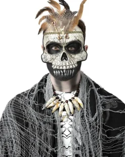 Smiffys Voodoo Priest Skull Eye Mask New