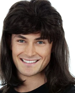 Allaura Wigs and Hair Wayne Black Mullet Wig With Black Cap Online