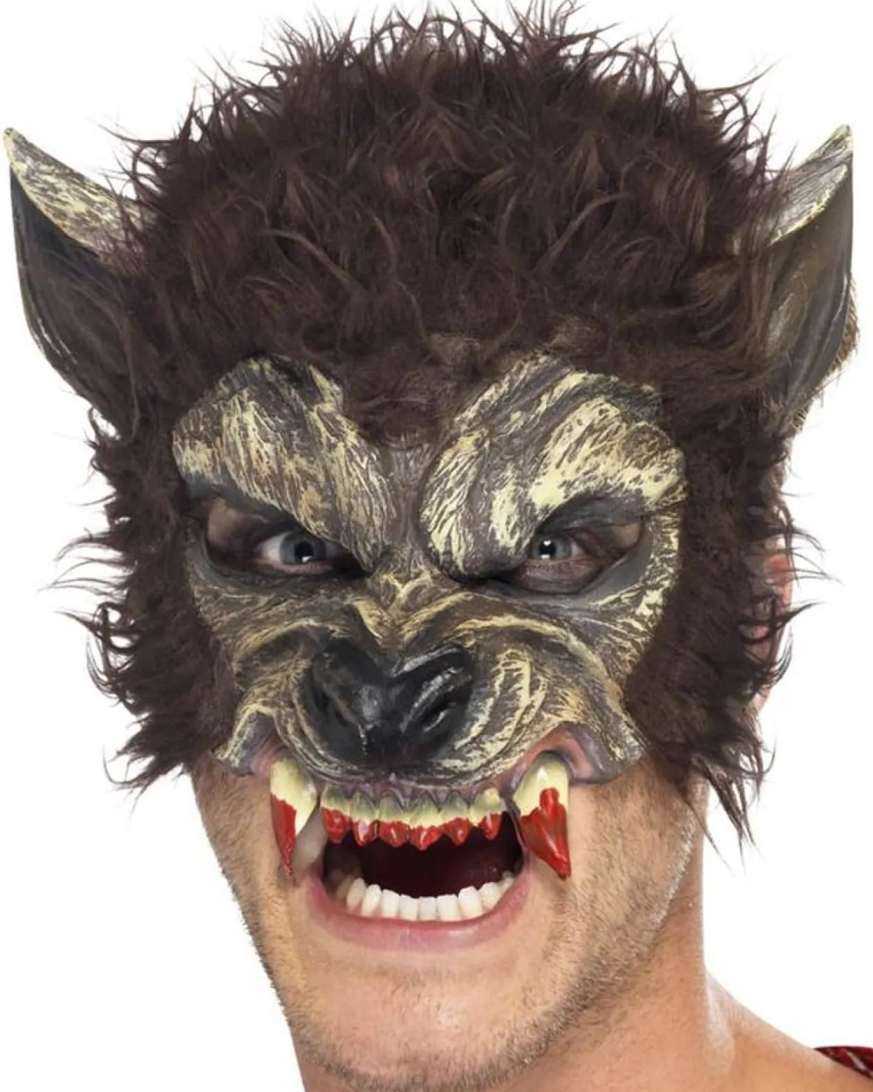 Smiffys Werewolf Face Half Mask Fashion