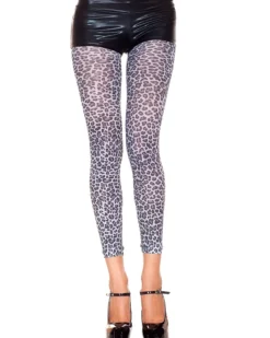 Music Legs White And Black Leopard Print Leggings Cheap